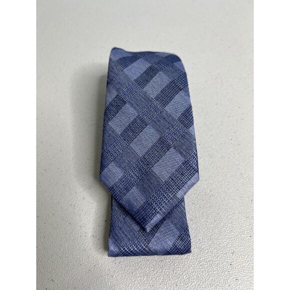 Calvin Klein Purple Plaid Pattern Silk Blend Slim Designer Tie NWT - Picture 1 of 7
